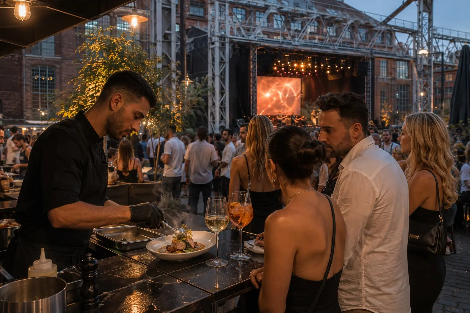 Live-Cooking und Festival-Catering vor der Open-Air-Bühne der Cantinerie